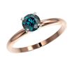 Image 2 : Genuine 0.75 CTW Certified Intense Blue Genuine Diamond Solitaire Engagement Ring Gold - 32881-REF#5