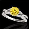 Image 1 : Genuine 1.35 CTW Certified Fancy Intense Genuine Diamond Solitaire Ring Gold - 35230-REF#108V2F