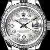 Image 1 : Rolex Ladies Stainless Steel, Diamond Dial & Diamond Bezel, Saph Crystal - REF#349K3A
