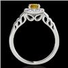 Image 2 : Genuine 1.55 CTW Certified Fancy Intense Genuine Diamond Solitaire Halo Ring Gold - 34367-REF#118F3M