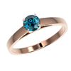 Image 2 : Genuine 0.54 CTW Certified Intense Blue Genuine Diamond Solitaire Engagement Ring Gold - 36468-REF#3
