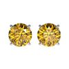 Image 1 : Genuine 1.50 CTW Certified Intense Yellow Genuine Diamond Solitaire Stud Earrings Gold - 33077-REF#1