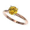 Image 1 : Genuine 1.01 CTW Certified Intense Yellow Diamond Solitaire Engagement Ring Gold - 36417-REF#80W7K