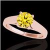 Image 1 : Genuine 1.0 CTW Certified Fancy Intense Genuine Diamond Bridal Solitaire Ring Gold - 35533-REF#88M8H