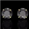 Image 1 : Natural 4.0 CTW Black Diamond Designer Inspired Solitaire Stud Earrings 18K Gold - 21816-REF#72F8M