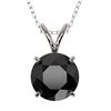 Image 1 : Genuine 1.59 CTW Fancy Black Genuine Diamond Bridal Solitaire Necklace Gold - 36799-REF#39H3R