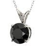 Image 2 : Genuine 1.59 CTW Fancy Black Genuine Diamond Bridal Solitaire Necklace Gold - 36799-REF#39H3R