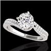 Image 1 : Genuine 1.20 CTW Certified G-I Genuine Diamond Bypass Solitaire Bridal Ring Gold - 35109-REF#104V8F