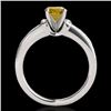 Image 2 : Genuine 1.11 CTW Certified Fancy Intense Genuine Diamond Solitaire Ring 2 Tone Gold - 34834-REF#96W3