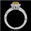 Image 2 : Genuine 1.69 CTW Certified Fancy Intense Genuine Diamond Solitaire Halo Ring Gold - 34112-REF#134V2F