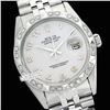 Image 1 : Rolex Men's Stainless Steel, QuickSet, Arabic Dial Pyramid Diam Bezel - REF#414K5A