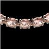 Natural 54 CTW Morganite Eternity Designer Inspired Tennis Necklace 14K Gold - 23406-REF#422T8X