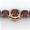 Natural 35 CTW Garnet & Micro Pave Diamond Halo Designer Bracelet 14K Rose Gold - 23310-REF#117T2X