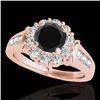 Genuine 1.90 CTW Certified Black Genuine Diamond Bridal Solitaire Halo Ring Gold - 34296-REF#88F2M