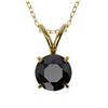 Genuine 0.75 CTW Fancy Black Genuine Diamond Bridal Solitaire Necklace Gold - 33177-REF#22M8H
