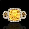 Natural 3.75 CTW Citrine & Micro Pave Diamond Certified Ring 18K Gold - 23000-REF#69V8F