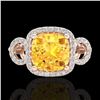 Genuine 3.75 CTW Citrine & Micro Pave Diamond Certified Ring 14K Gold - 22999-REF#61F8M