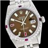 Image 1 : Rolex Men's Stainless Steel, QuickSet, Diam/Ruby Dial & Diam/Ruby Bezel - REF#430H9T