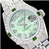 Image 1 : Rolex Men's Stainless Steel, QuickSet, Diam Dial & Diam/Emerald Bezel - REF#425V5H
