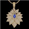 Image 2 : Genuine 3.0 CTW Tanzanite & Micro Pave Diamond Designer Necklace 18K Gold - 22575-REF#186F8M