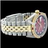 Image 2 : Rolex Men's 2Tone 14K Gold/ SS, QuickSet, Diam Dial & Diam/Ruby Bezel - REF#458A2M
