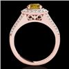 Image 2 : Genuine 2.17 CTW Certified Fancy Intense Genuine Diamond Solitaire Halo Ring Gold - 33984-REF#190M7H