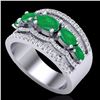Image 2 : Natural 2.25 CTW Emerald & Micro Pave Diamond Certified Designer Ring 10K Gold - 20800-REF#59H5R