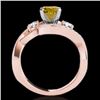 Image 2 : Genuine 2.01 CTW Certified Fancy Intense Genuine Diamond Bypass Solitaire Ring Gold - 35053-REF#176X