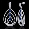 Image 2 : Genuine 4.0 CTW Sapphire & Micro Pave Diamond Certified Designer Earrings 18K Gold - 22459-REF#204T9