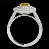 Image 2 : Genuine 3.0 CTW Certified Fancy Intense Genuine Diamond Solitaire Halo Ring Gold - 34227-REF#238H2R