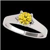 Image 1 : Genuine 1.50 CTW Certified Fancy Intense Genuine Diamond Solitaire Ring Gold - 35171-REF#152Y3V