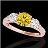 Image 1 : Genuine 1.75 CTW Certified Fancy Intense Genuine Diamond 3 Stone Bridal Ring Gold - 35357-REF#148M5H