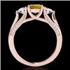Image 2 : Genuine 1.75 CTW Certified Fancy Intense Genuine Diamond 3 Stone Bridal Ring Gold - 35357-REF#148M5H