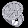 Image 1 : Natural 1.25 CTW Micro Pave Diamond Certified Ring 14K Gold - 20876-REF#89H3R