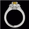Image 2 : Genuine 2.05 CTW Certified Fancy Intense Genuine Diamond Solitaire Halo Ring Gold - 33916-REF#143R7Z