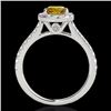 Image 2 : Genuine 1.70 CTW Certified Fancy Intense Genuine Diamond Solitaire Halo Ring Gold - 33596-REF#143T3X