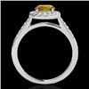 Image 2 : Genuine 2.0 CTW Certified Fancy Intense Genuine Diamond Solitaire Halo Ring Gold - 33497-REF#181G8W