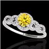 Image 1 : Genuine 1.33 CTW Certified Fancy Intense Genuine Diamond Solitaire Ring Gold - 35320-REF#104X5A