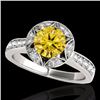 Image 1 : Genuine 1.50 CTW Certified Fancy Intense Genuine Diamond Solitaire Halo Ring Gold - 34236-REF#120M8H