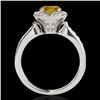 Image 2 : Genuine 1.50 CTW Certified Fancy Intense Genuine Diamond Solitaire Halo Ring Gold - 34236-REF#120M8H