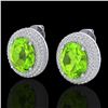 Image 1 : Natural 9.0 CTW Peridot & Micro Pave Diamond Certified Earrings 18K Gold - 20230-REF#134M9H