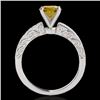 Image 2 : Genuine 1.18 CTW Certified Fancy Intense Genuine Diamond Solitaire Antique Ring Gold - 34610-REF#95X