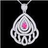 Image 1 : Genuine 2.0 CTW Pink Sapphire & Micro Pave Diamond Designer Necklace In 18K Gold - 21267-REF#123T5X