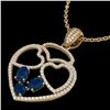 Image 1 : Natural 3.0 CTW Sapphire & Micro Pave Designer Inspired Heart Necklace 14K Gold - 22544-REF#94V5F