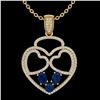 Image 2 : Natural 3.0 CTW Sapphire & Micro Pave Designer Inspired Heart Necklace 14K Gold - 22544-REF#94V5F