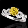 Image 1 : Genuine 1.40 CTW Certified Fancy Intense Genuine Diamond Solitaire Ring Gold - 35248-REF#110W2K