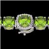 Image 1 : Genuine 40 CTW Peridot & Micro Pave Diamond Halo Designer Bracelet 14K White Gold - 23317-REF#203Y4V