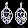 Image 1 : Genuine 7.0 CTW Tanzanite & Micro Pave Diamond Heart Earrings Designer In 18K Gold - 21163-REF#254G5