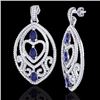 Image 2 : Genuine 7.0 CTW Tanzanite & Micro Pave Diamond Heart Earrings Designer In 18K Gold - 21163-REF#254G5