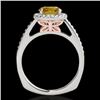 Image 2 : Genuine 1.30 CTW Certified Fancy Intense Diamond Solitaire Halo Ring 2 Tone Gold - 34341-REF#109W5K